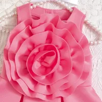 Hot Selling Children's Clothing  Girls Summer Sleeveless Oversized Flower Ruffled Dress Princess Dress Children's Suit main image 6