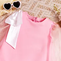 Europe And The United States INS Summer Pink Cute Girls Dress Mesh Sleeve Princess Cake Dress main image 3