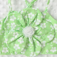 Europe And The United States  Summer Hot Selling Girls Suit Children Flower Suspenders Pleated Skirt Belt Headdress main image 3