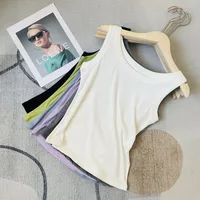 Threaded Cotton Vest  Spring New Slim Slimming Inner Beauty Back Cover Milk Anti-light Sling Women Wholesale main image 4