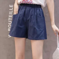 Cotton Linen Shorts Women's High Waist Summer Linen Loose Slimming New Style Three-point Hot Pants Summer Large Size Casual Thin Wide-leg Pants main image 2
