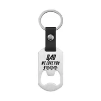 Metallic Leather Keychain   Father's Day Family Commemorative Holiday Gift Engraving Keychain sku image 2