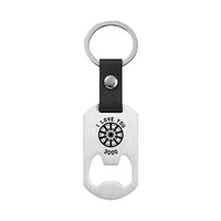 Metallic Leather Keychain   Father's Day Family Commemorative Holiday Gift Engraving Keychain sku image 3