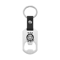 Metallic Leather Keychain   Father's Day Family Commemorative Holiday Gift Engraving Keychain sku image 4