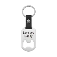 Metallic Leather Keychain   Father's Day Family Commemorative Holiday Gift Engraving Keychain sku image 12