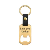 Metallic Leather Keychain   Father's Day Family Commemorative Holiday Gift Engraving Keychain sku image 40