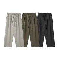 Jiezhan Men's Wear | Linen Old Money Straight Leg Pants  Spring And Summer New Fashion Brand Casual Loose Solid Color Men's Pants main image 4