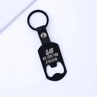 Metallic Leather Keychain   Father's Day Family Commemorative Holiday Gift Engraving Keychain main image 4