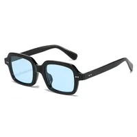Casual Retro Solid Color PC UV400 Protection Square Full Frame Glasses main image 4