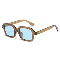 Casual Retro Solid Color PC UV400 Protection Square Full Frame Glasses main image 7