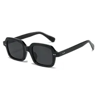 Casual Retro Solid Color PC UV400 Protection Square Full Frame Glasses main image 2