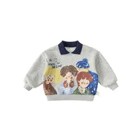 Yubao Children's Wear Children's Lapel Sweater Spring Clothes Cartoon Graffiti Print Boy's Long Sleeve Pullover Baby's Top main image 5