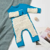 Europe And The United States New Baby Climbing Clothes Baby Mopping Climbing Clothes Button English Long Sleeve Jumpsuit sku image 8