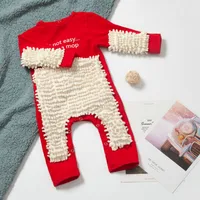 Europe And The United States New Baby Climbing Clothes Baby Mopping Climbing Clothes Button English Long Sleeve Jumpsuit sku image 9