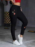 Women's Weekend School Travel Casual Classic Style Flower Full Length Casual Pants sku image 3