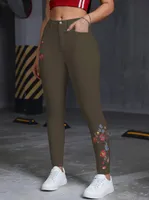 Women's Weekend School Travel Casual Classic Style Flower Full Length Casual Pants sku image 9