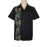 Men's Cardigan Shirt Short Sleeve Men's Casual Shirts Punk Contrast Collar sku image 4