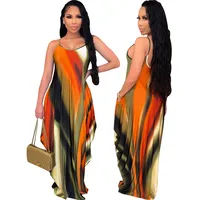 Women's Swing Dress Vacation Sexy Strap Sleeveless Color Block Maxi Long Dress Casual Holiday Tea Party main image 1