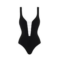 Women's Hawaiian Beach Modern Style Contrast Collar 1 Piece 2 Pieces Set One Piece Swimwear sku image 4
