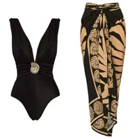 Women's Vintage Style Vacation Printing 1 Piece 2 Pieces Set One Piece Swimwear main image 2