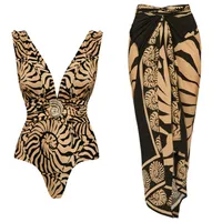 Women's Vintage Style Vacation Printing 1 Piece 2 Pieces Set One Piece Swimwear main image 4