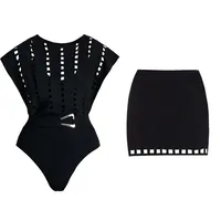 Women's Solid Color 1 Piece 2 Pieces Set One Piece Swimwear main image 2