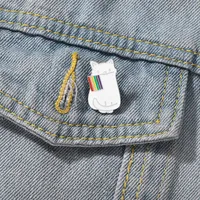 Japanese Cute Cartoon Enamel Bite Flag Kitty Brooch Animal Badge Ornament Clothes Simple Pin Buckle main image 4