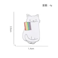 Japanese Cute Cartoon Enamel Bite Flag Kitty Brooch Animal Badge Ornament Clothes Simple Pin Buckle main image 5