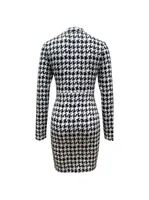 Women's Sheath Dress Elegant High Neck Long Sleeve Houndstooth Above Knee Holiday Daily main image 3