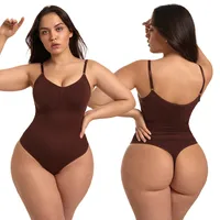 -style Labeling Seamless Shaper Jumpsuit Belly-lifting Hip-lifting Plus Size Women's G-string Strap Tight Tunic main image 2