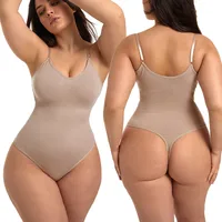 -style Labeling Seamless Shaper Jumpsuit Belly-lifting Hip-lifting Plus Size Women's G-string Strap Tight Tunic main image 3