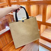 Printable Logo Pattern Linen Tote Bag Ladies Work Bag Portable Shopping Bag Large Capacity Lunch Bag main image 1