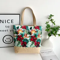 New Arrival Hemp Rope Ethnic  New Arrival Beach Bag Linen Shoulder Bag Fashion Women's Bag Canvas Bag sku image 2