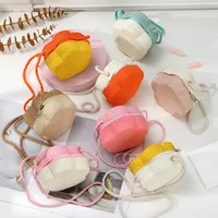 Summer Travel Straw Bag Flower Woven Bag Women's  New Children's Cute Straw Beach Bag Crossbody Seaside main image 2