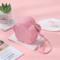 Summer Travel Straw Bag Flower Woven Bag Women's  New Children's Cute Straw Beach Bag Crossbody Seaside sku image 8