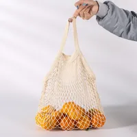 Spot Pure Cotton Bag Vegetable And Fruit Beach Woven Mesh Bag Satchel Supermarket Shopping Bag main image 1