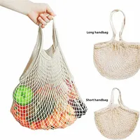 Spot Pure Cotton Bag Vegetable And Fruit Beach Woven Mesh Bag Satchel Supermarket Shopping Bag main image 3