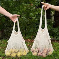 Spot Pure Cotton Bag Vegetable And Fruit Beach Woven Mesh Bag Satchel Supermarket Shopping Bag main image 4