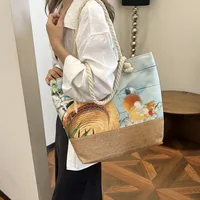 New Beach Bag New Style Linen Seaside Shoulder Bag Fashion Women's Bag Canvas Bag Hemp Rope Ethnic Style main image 2