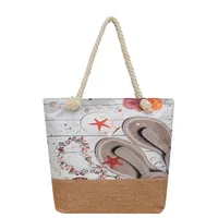 New Beach Bag New Style Linen Seaside Shoulder Bag Fashion Women's Bag Canvas Bag Hemp Rope Ethnic Style sku image 1
