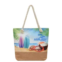 New Beach Bag New Style Linen Seaside Shoulder Bag Fashion Women's Bag Canvas Bag Hemp Rope Ethnic Style sku image 3