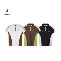 Jie Zhan Women's Wear | Riding Zipper T-shirt  Spring And Summer New Cool Pearl Outdoor Sports Contrast Color Cut Short Sleeve main image 2