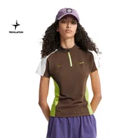 Jie Zhan Women's Wear | Riding Zipper T-shirt  Spring And Summer New Cool Pearl Outdoor Sports Contrast Color Cut Short Sleeve main image 3