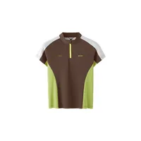 Jie Zhan Women's Wear | Riding Zipper T-shirt  Spring And Summer New Cool Pearl Outdoor Sports Contrast Color Cut Short Sleeve sku image 5