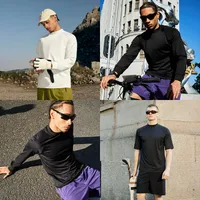 Jie Zhan Men's Wear | UPF200 High Neck Ice Sunscreen Sports T-shirt  Spring/Summer New Sunscreen Cool Long Short Sleeve main image 2