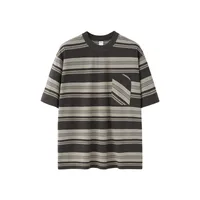 Jiezhan Men's Wear | Striped Pocket T-shirt  Spring And Summer New American Fashion Brand Loose Striped Short Sleeve Men's Top sku image 5
