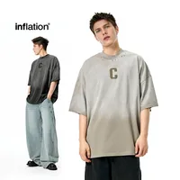 Jie Zhan Men's Wear | Alphabet Gradient Wash T-shirt  Spring And Summer American Street Spray Horse Heavy Embroidered Short Sleeve main image 2