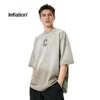 Jie Zhan Men's Wear | Alphabet Gradient Wash T-shirt  Spring And Summer American Street Spray Horse Heavy Embroidered Short Sleeve main image 3
