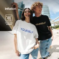 Jie Zhan Men's Wear | Letter Contrast Printed T-shirt  Spring/Summer New Pin Solona Cool American Couple Short Sleeve main image 4