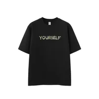 Jie Zhan Men's Wear | Letter Contrast Printed T-shirt  Spring/Summer New Pin Solona Cool American Couple Short Sleeve sku image 11